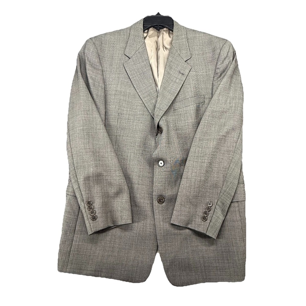 HART SCHAFFNER &‎ MARX Mens 44R Gray Check Wool Sport Jacket Dillard's
